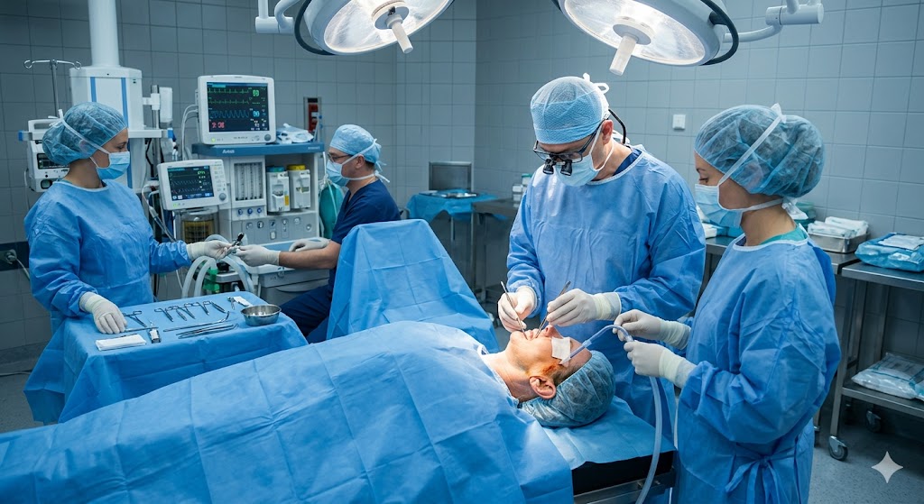 Person In Tmj Disc Displacement Surgery Person In Tmj Disc Displacement Surgery